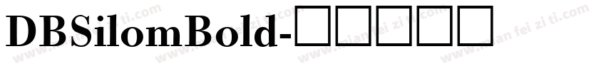 DBSilomBold字体转换