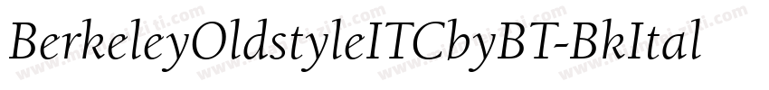 BerkeleyOldstyleITCbyBT-BkItal字体转换