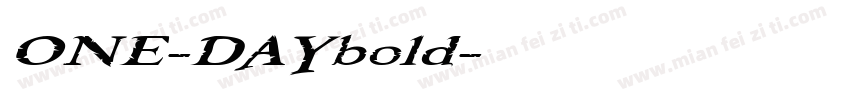 ONE-DAYbold字体转换