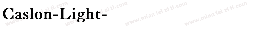Caslon-Light字体转换