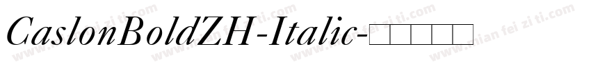 CaslonBoldZH-Italic字体转换