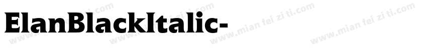ElanBlackItalic字体转换