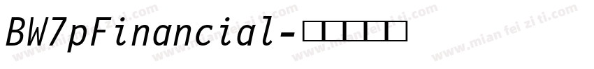BW7pFinancial字体转换