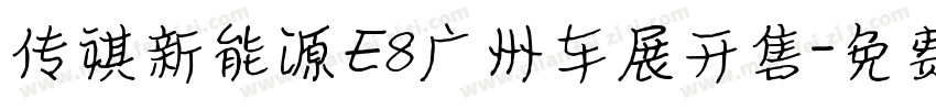 传祺新能源E8广州车展开售字体转换