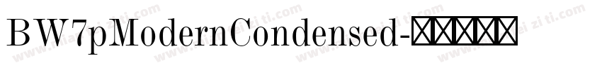BW7pModernCondensed字体转换