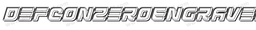 DefconZeroEngravedItalic-O04o字体转换