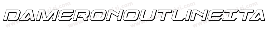DameronOutlineItalic-Kmny字体转换