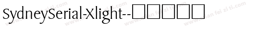 SydneySerial-Xlight-字体转换