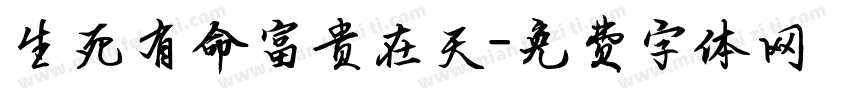 生死有命富贵在天字体转换