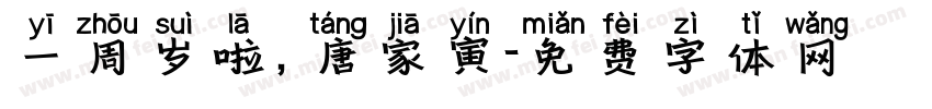 一周岁啦，唐家寅字体转换