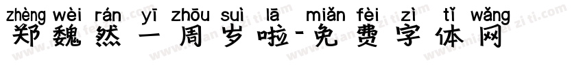郑魏然一周岁啦字体转换