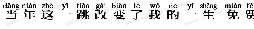 当年这一跳改变了我的一生字体转换