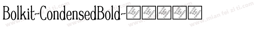 Bolkit-CondensedBold字体转换