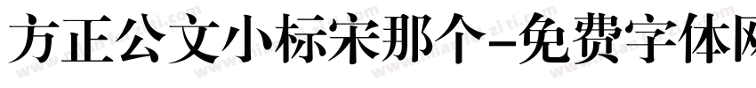 方正公文小标宋那个字体转换