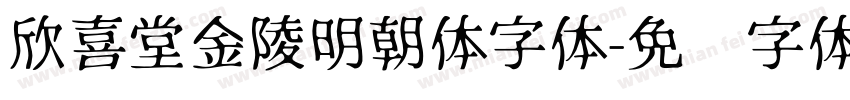 欣喜堂金陵明朝体字体字体转换