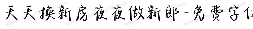 天天换新房夜夜做新郎字体转换