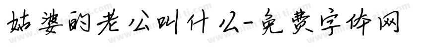 姑婆的老公叫什么字体转换