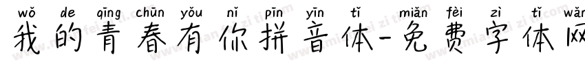 我的青春有你拼音体字体转换