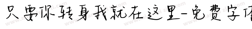 只要你转身我就在这里字体转换