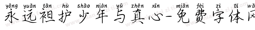 永远袒护少年与真心字体转换