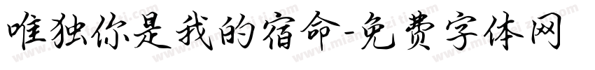 唯独你是我的宿命字体转换