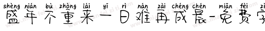 盛年不重来一日难再成晨字体转换