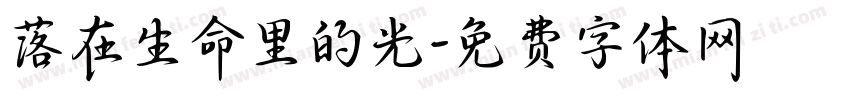 落在生命里的光字体转换