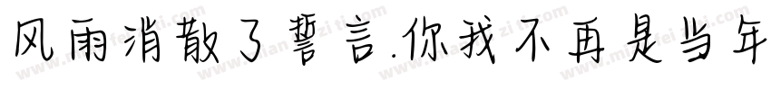 风雨消散了誓言.你我不再是当年.字体转换
