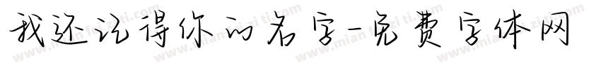我还记得你的名字字体转换