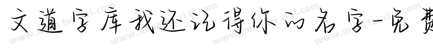 文道字库我还记得你的名字字体转换