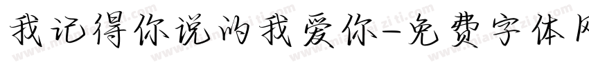我记得你说的我爱你字体转换