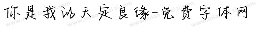 你是我的天定良缘字体转换