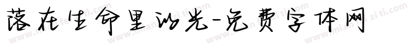 落在生命里的光字体转换