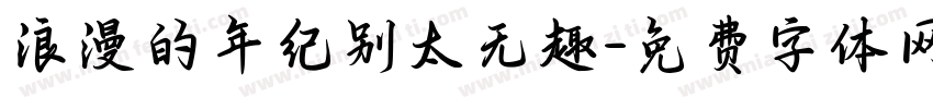 浪漫的年纪别太无趣字体转换