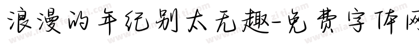 浪漫的年纪别太无趣字体转换