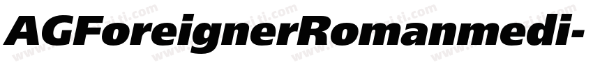 AGForeignerRomanmedi字体转换