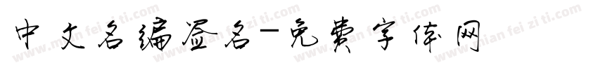 中文名编签名字体转换