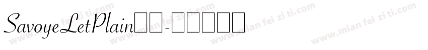 SavoyeLetPlain字体字体转换