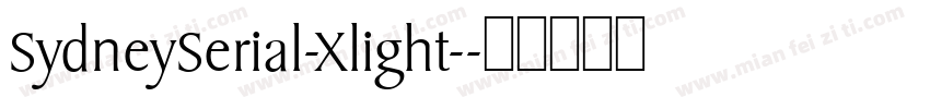 SydneySerial-Xlight-字体转换