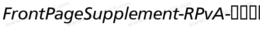 FrontPageSupplement-RPvA字体转换