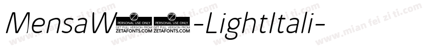 MensaW05-LightItali字体转换