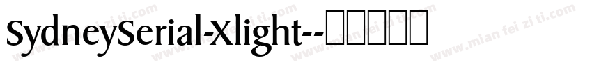 SydneySerial-Xlight-字体转换