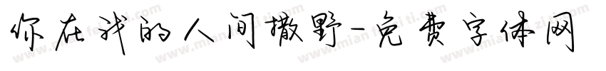 你在我的人间撒野字体转换