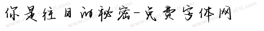 你是往日的秘密字体转换