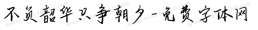 不负韶华只争朝夕字体转换