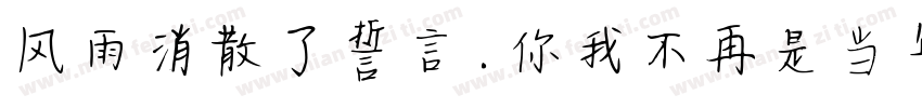 风雨消散了誓言.你我不再是当年.字体转换