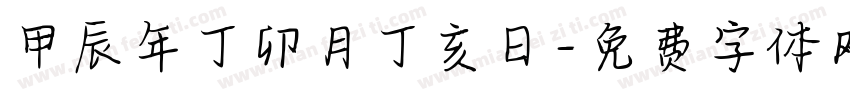 甲辰年丁卯月丁亥日字体转换