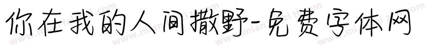 你在我的人间撒野字体转换