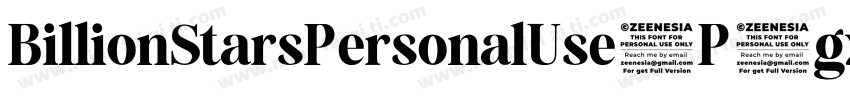 BillionStarsPersonalUse-P1gx字体转换