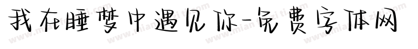 我在睡梦中遇见你字体转换